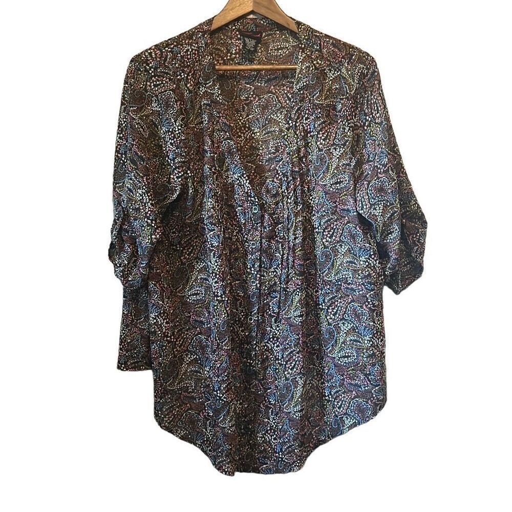 Floral Print 3/4‎ Sleeve Tunic Top Blouse Casual Bohemian Festival